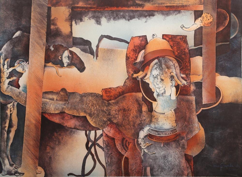 Luis Granda comparable auction result: luis granda el curendero lithograph