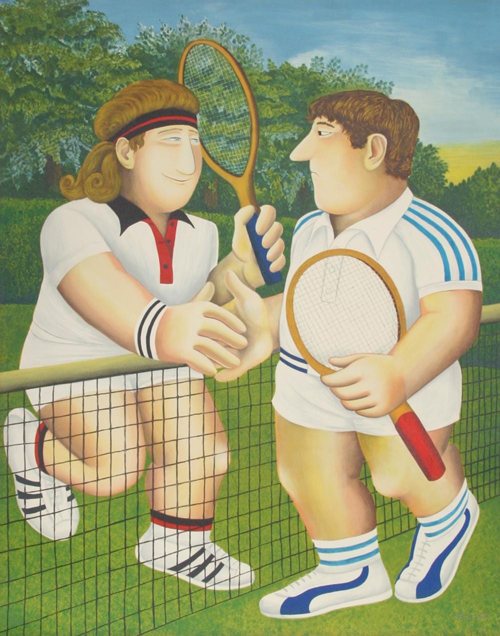 Beryl Frances Cook comparable auction result: beryl cook tennis lithograph