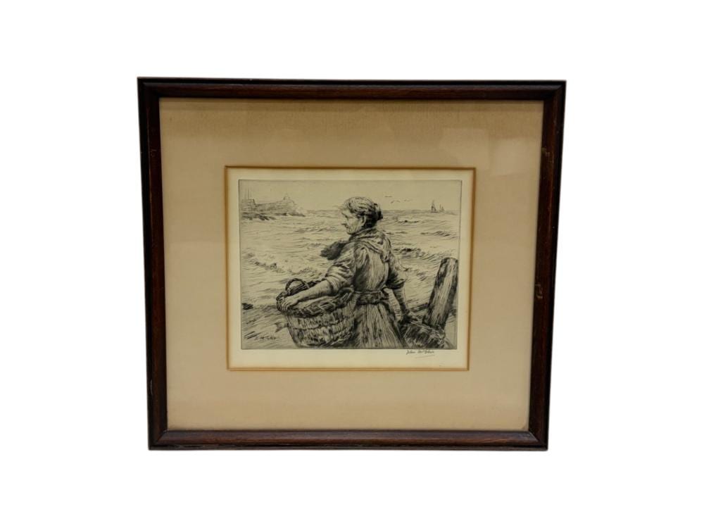 John McGhie comparable auction result: john mcghie etching fisherwoman