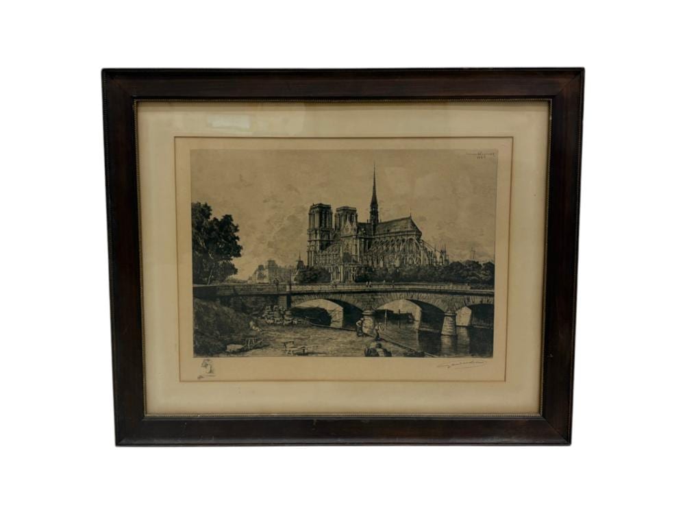 Lucien Marcelin Gautier comparable auction result: lucien gautier etching notre dame