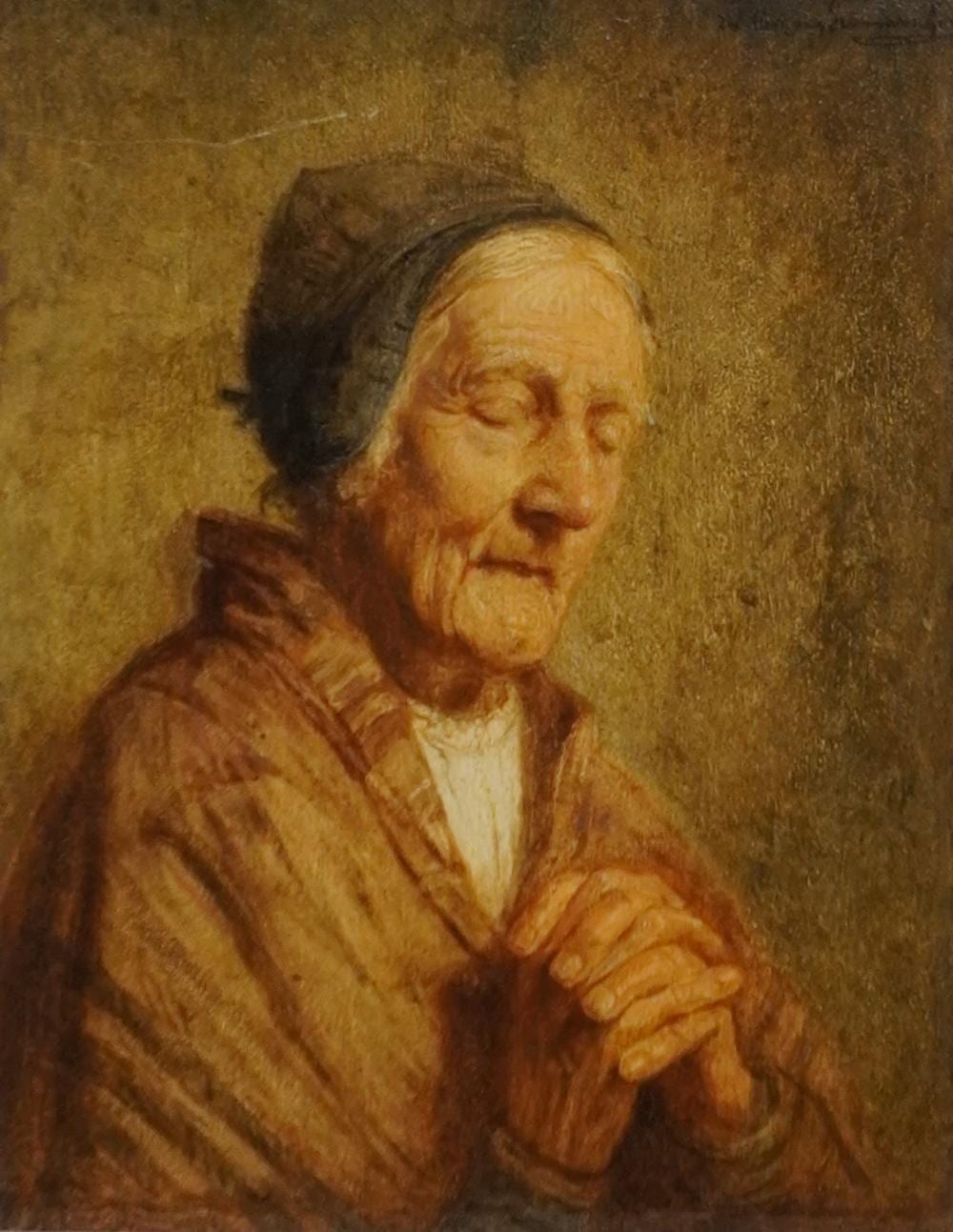 Willem van Nieuwenhoven comparable auction result: willem van nieuwenhoven dutch 1879 1973 portrait of an old lady oil on panel frame 20 x 17 in 50 8 x 43 2 cm
