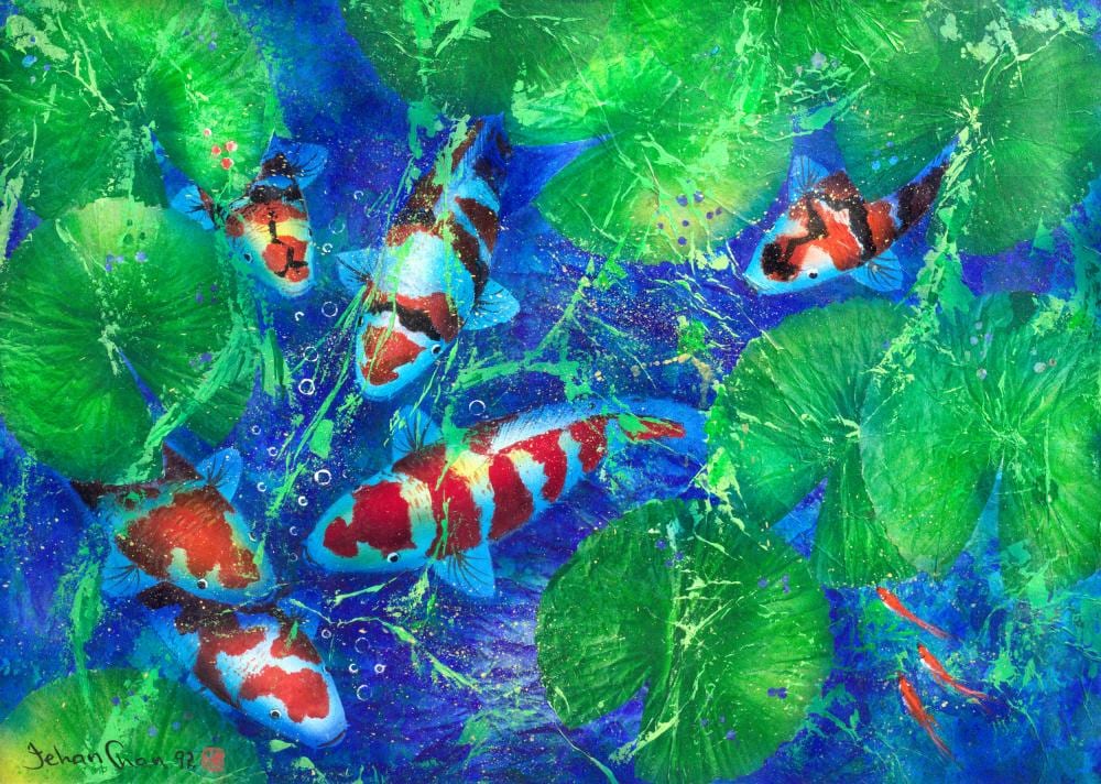 Chan  Jehan comparable auction result: jehan chan koi 1992