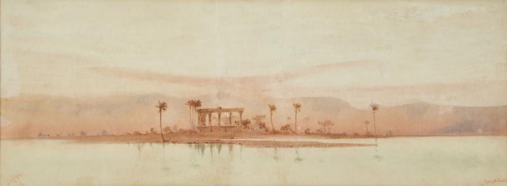 Augustus Osborne Lamplough comparable auction result: augustus osborne lamplough 1877 1930 temple on the nile egypt