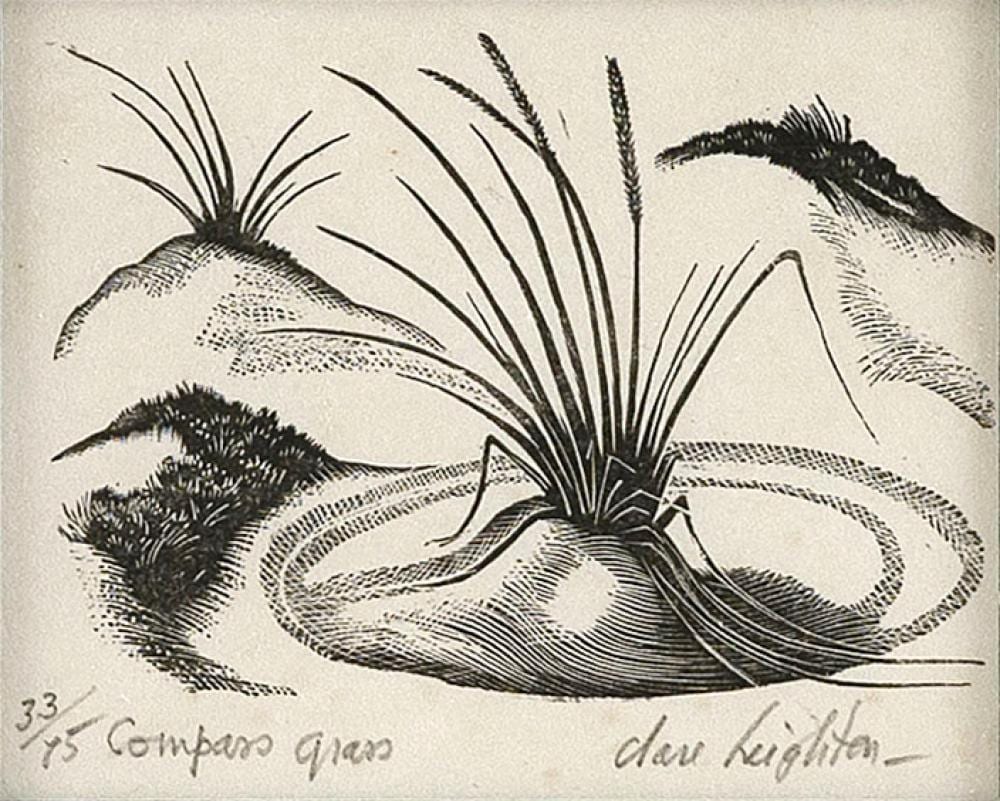 Clare Veronica Hope Leighton comparable auction result: clare veronica hope leighton connecticut united kingdom 1898 1989 compass grass wood engraving 3 x 3 75 framed 10 75 x 14 75