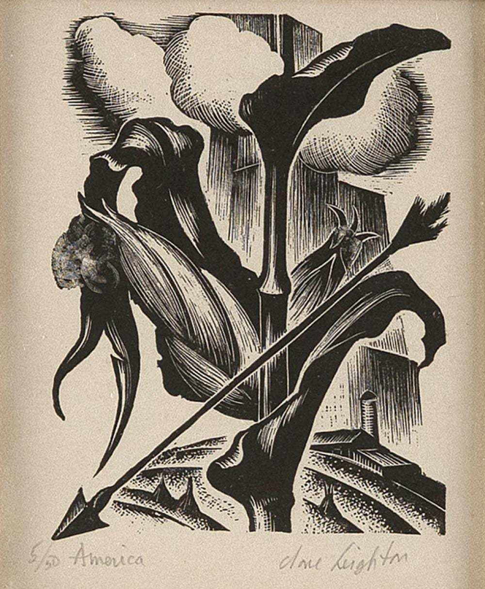 Clare Veronica Hope Leighton comparable auction result: clare veronica hope leighton connecticut united kingdom 1898 1989 america woodcut 4 75 x 3 75 sight framed 11 25 x 9 25