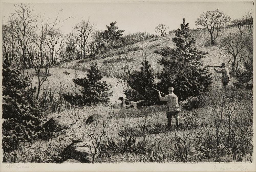 Aiden Lassell Ripley comparable auction result: aiden lassell ripley massachusetts new york 1896 1969 after grouse etching 9 x 14 framed 17 x 22