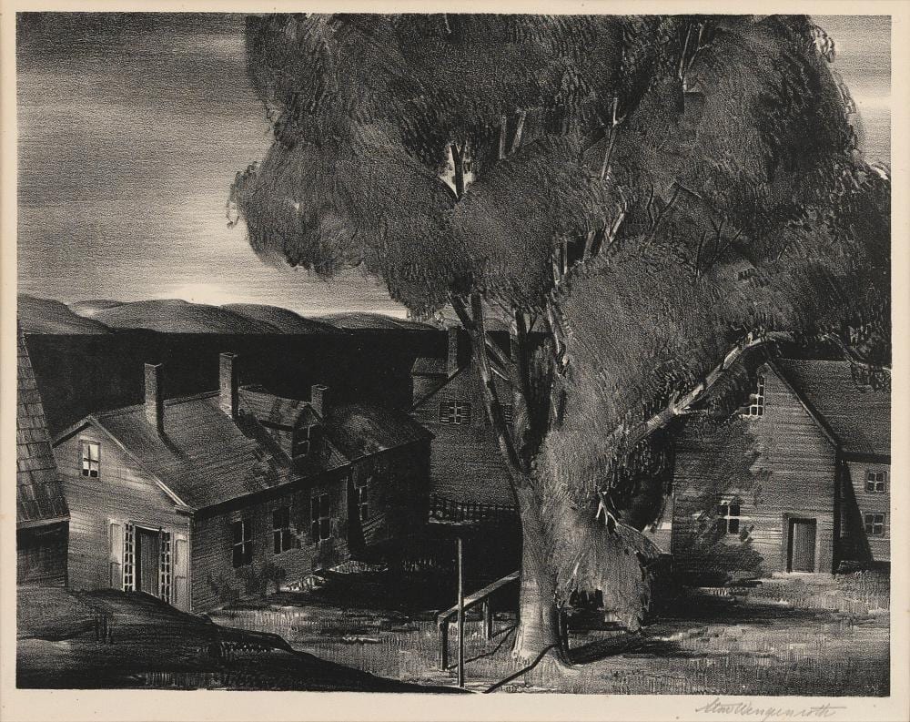 Stow Wengenroth comparable auction result: stow wengenroth new york massachusetts 1906 1978 sea neighbors 1931 lithograph 10 5 x 13 sight framed 14 5 x 17