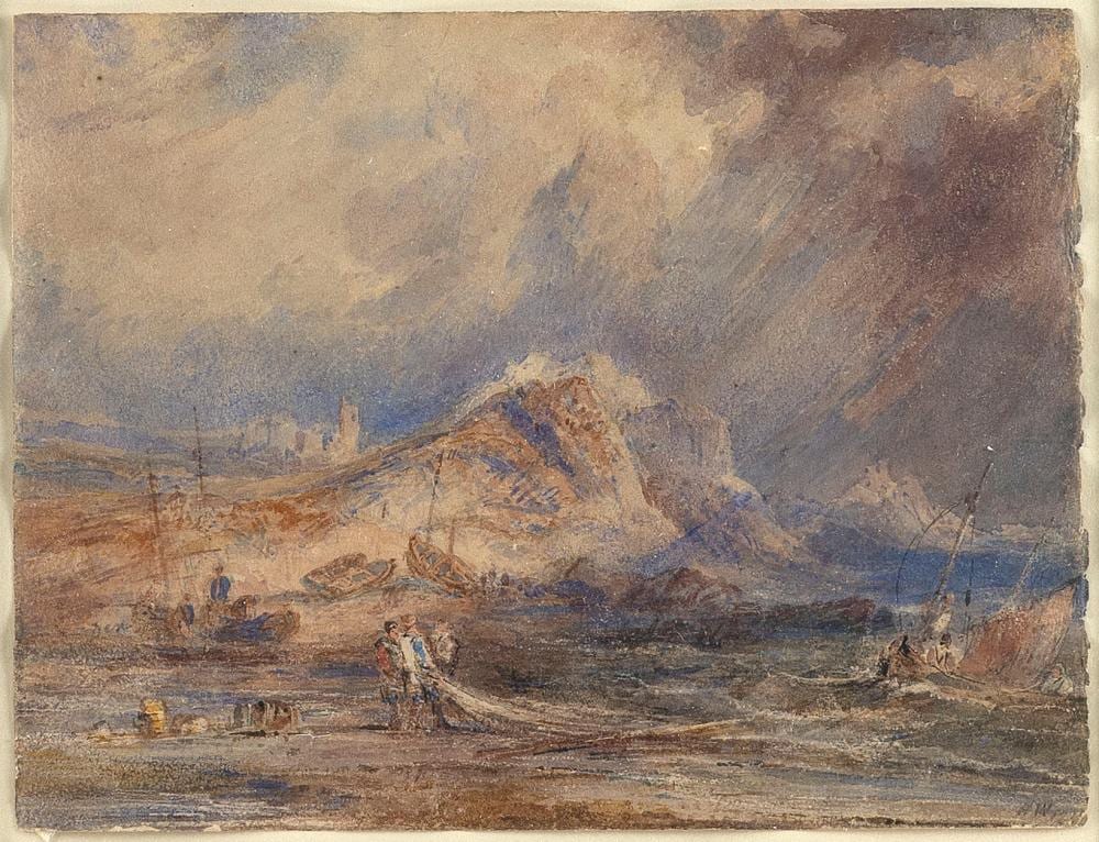 henry clarence whaite united kingdom 1828 1912 coastal fishing watercolor on cream wove paper 6 25 x 8 75 framed 13 5 x 16 · Eldred's · 2026-04-29 Henry Clarence Whaite comparable auction result: henry clarence whaite united kingdom 1828 1912 coastal fishing watercolor on cream wove paper 6 25 x 8 75 framed 13 5 x 16