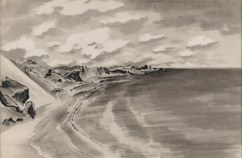 Adolf Arthur Dehn comparable auction result: adolf arthur dehn new york minnesota 1895 1968 king s beach near aquinnah martha s vineyard circa 1932 ink wash on smooth wove paper 15 x 22 framed 22 75 x 30 25