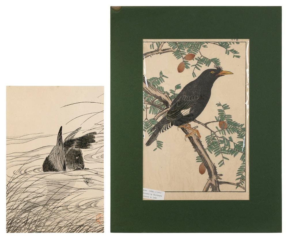 Keinen Imao comparable auction result: imao keinen japan 1845 1924 two works featuring birds woodblock prints oban tate e 14 5 x 10 and 12 x 8 one matted 19 x 15