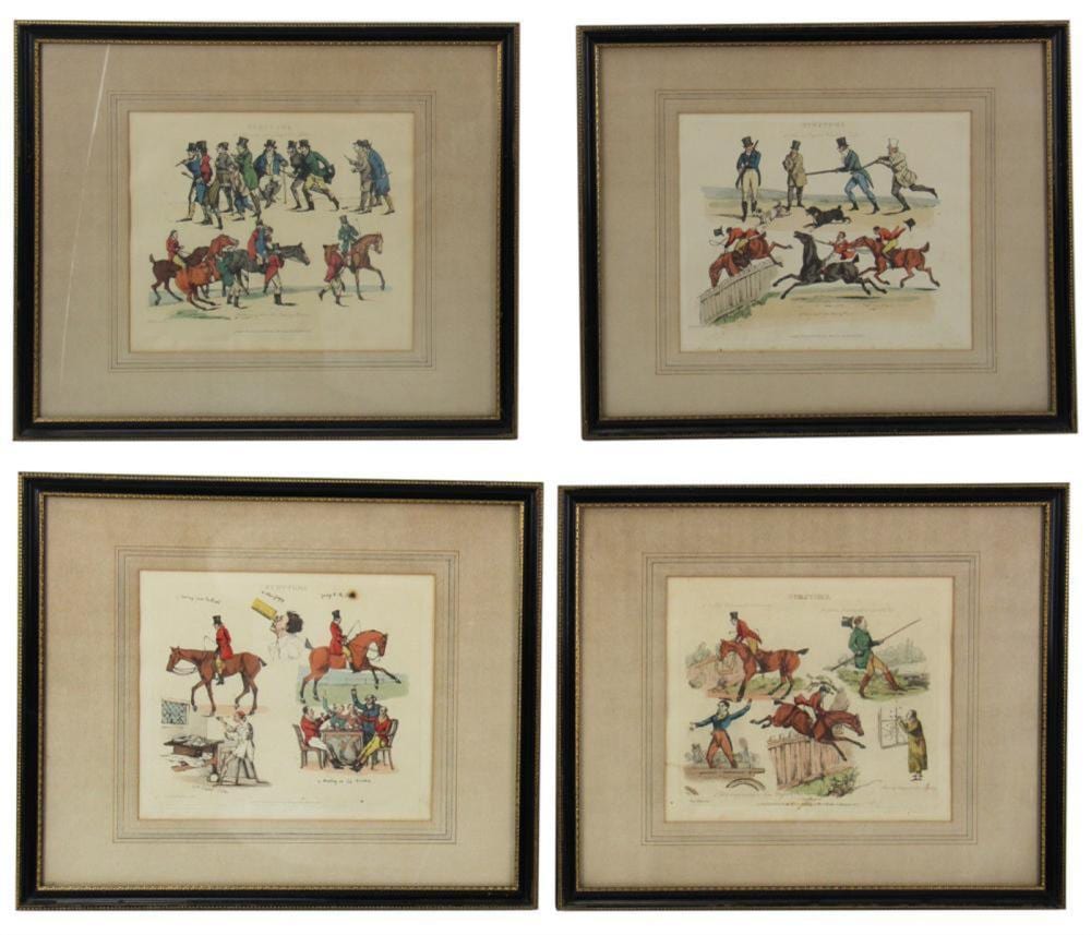 Henry Thomas (senior) Alken comparable auction result: henry alken group of hand colored lithographs