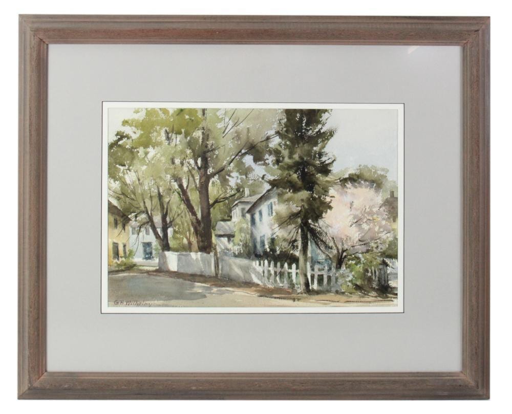GENEVIEVE WILHELM comparable auction result: genevieve wilhelm in the village watercolor gouache