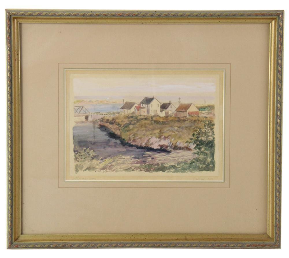 George Hand Wright comparable auction result: george hand wright sluice way watercolor