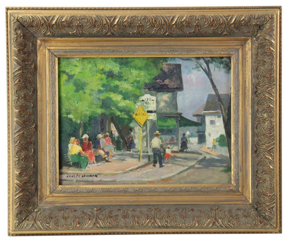 Joseph Newman comparable auction result: joseph newman street scene oil on canvas