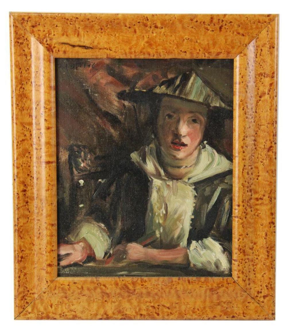Charles Merrill Mount comparable auction result: charles merrill mount vermeer vernissage oil on board