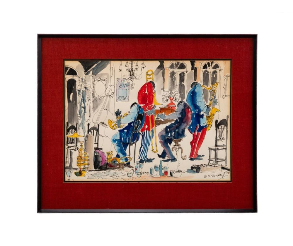 Leo Meiersdorff comparable auction result: leo meiersdorff interior jazz scene 1972 w c