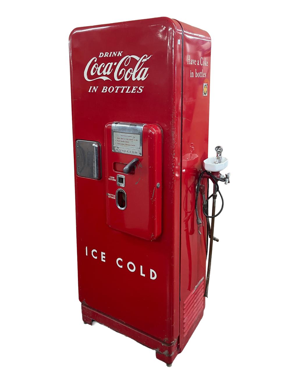 CAVALIER C-51 COCA-COLA VENDING MACHINE WITH WATER FOUNTAIN. sold by Amelia Jeffers, lot 1029 — auction record photograph