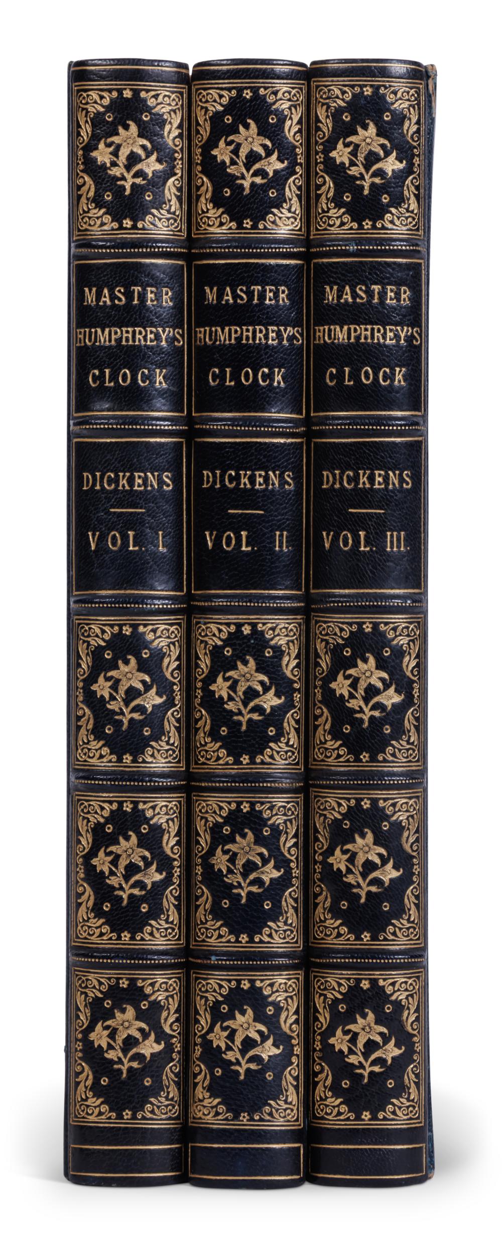 Auction comp thumbnail for Master Humphrey's Clock by Charles Dickens, First Edition with Custom Book-Form Box [Rare Book - Fine Binding] (London, 1840-1841) (Bray & Co. Auctions, Lot 102)