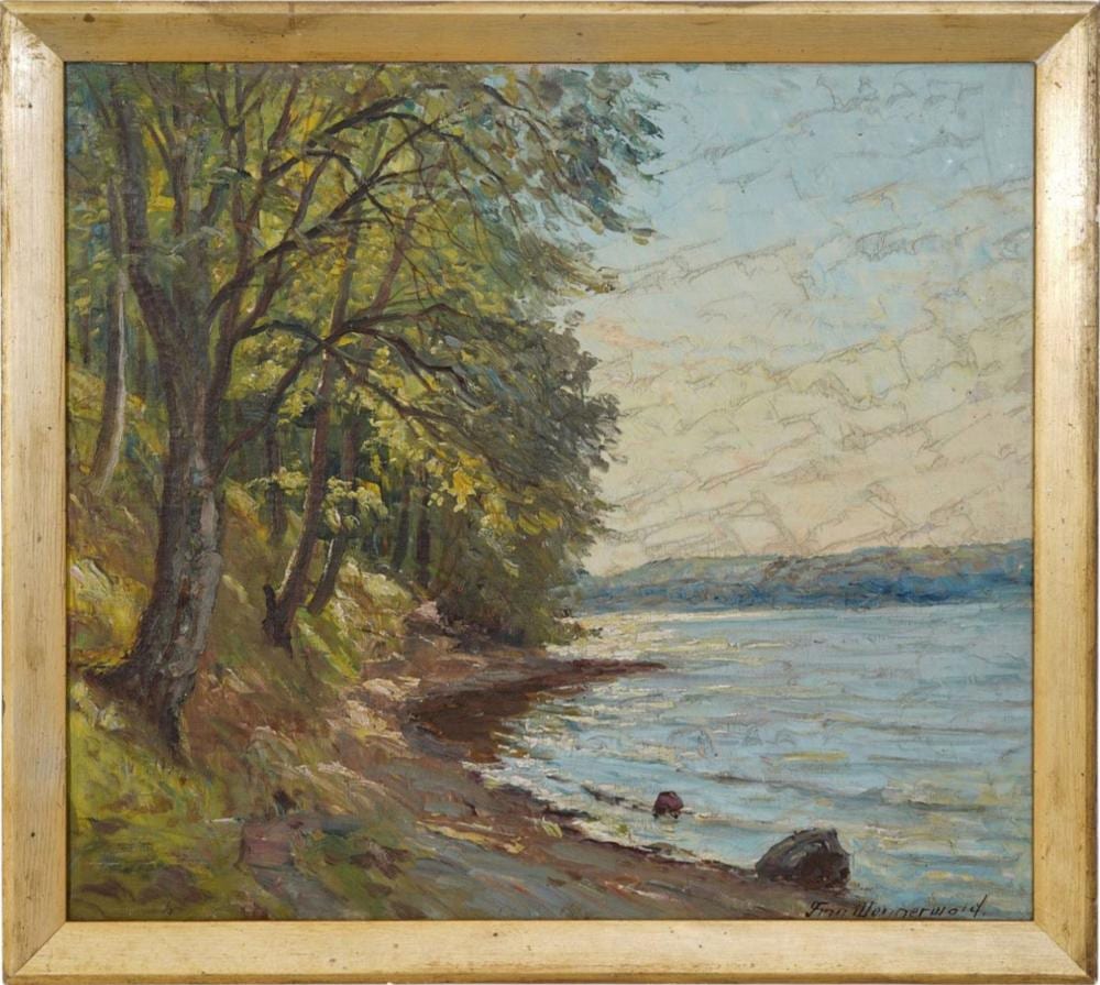 Finn Wennerwald comparable auction result: finn wennerwald denmark 1896 1969 oil on canvas landscape painting 21 x 21 1 2 inches overall framed size 22 x 23 1 2 inches
