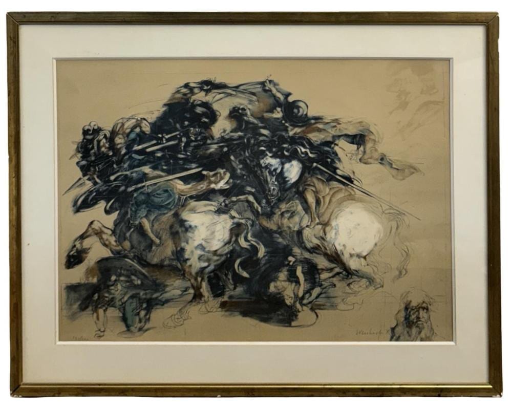 Claude Weisbuch comparable auction result: signed claude weisbuch bataille d anghiara litho