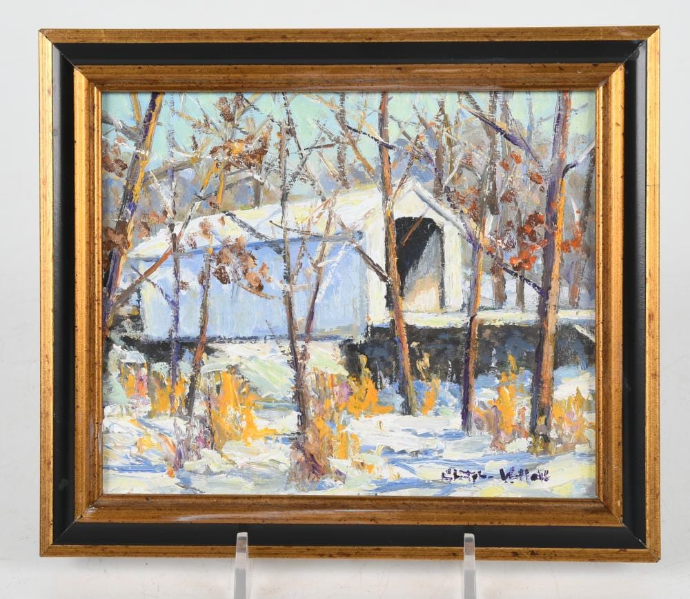 Christopher G. Willett comparable auction result: christopher g willett bucks county pa b 1959 van sant covered bridge