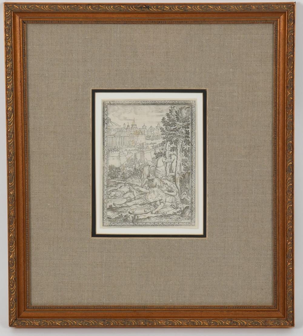 Agostino Carracci comparable auction result: agostino carracci italian 1557 1602 after bernardo castello italian 1557 1629 erminia heals the wounds of tancred 17th century