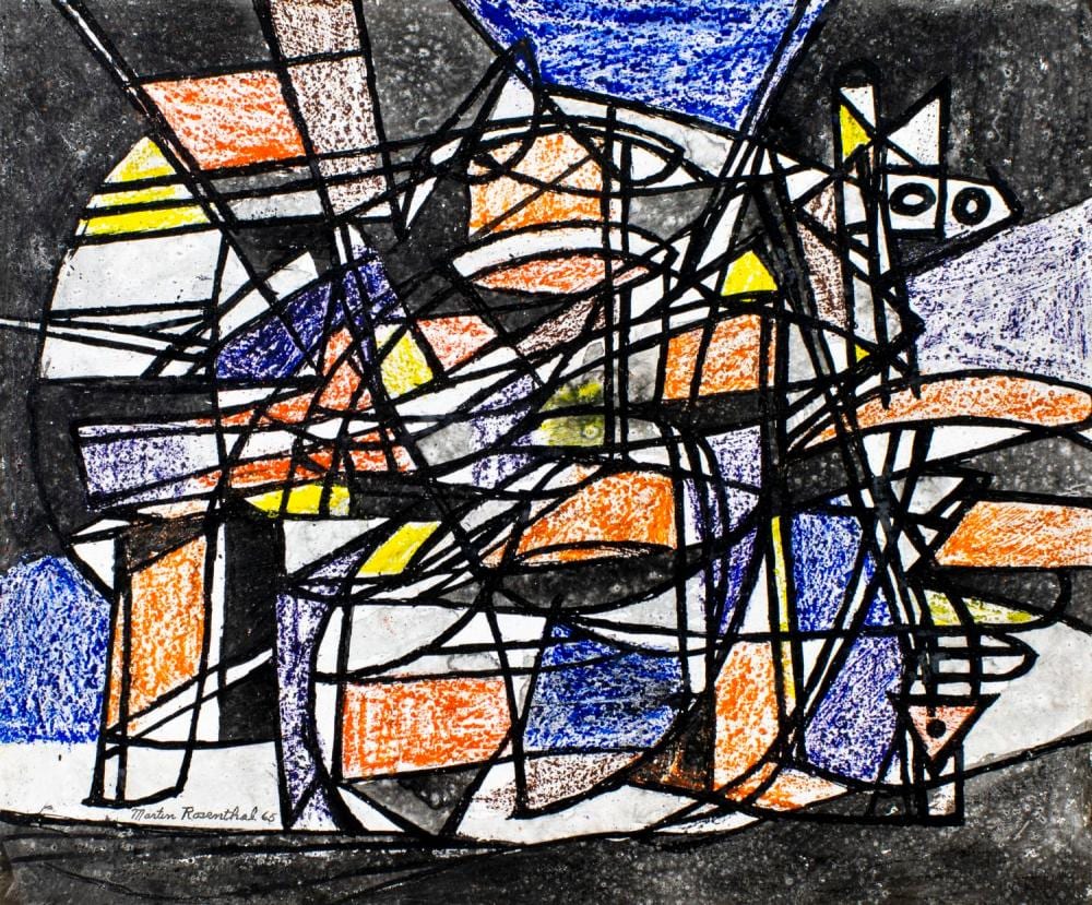 Martin Rosenthal comparable auction result: martin rosenthal ny ma 1899 1974 mixed media painting
