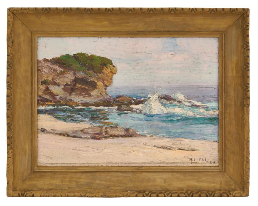 Anna Althea Hills comparable auction result: anna althea hills american 1882 1930 summer afternoon by the sea laguna beach 1915