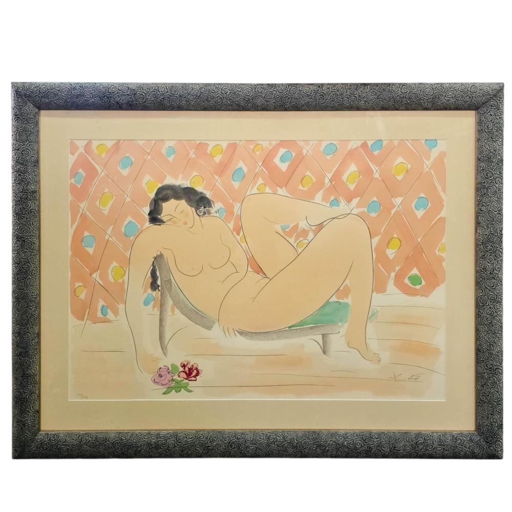 Muramasa Kudo comparable auction result: muramasa kudo japanese 1948 reclining with roses serigraph on paper
