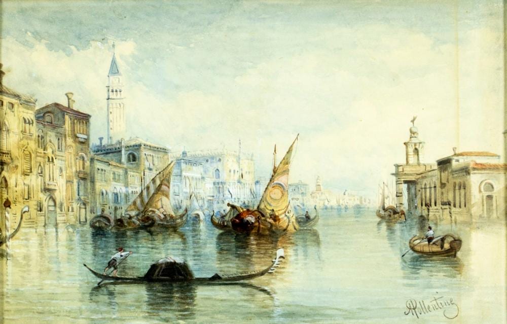 Alfred Pollentine comparable auction result: alfred pollentine uk 1836 1890 watercolor painting antique