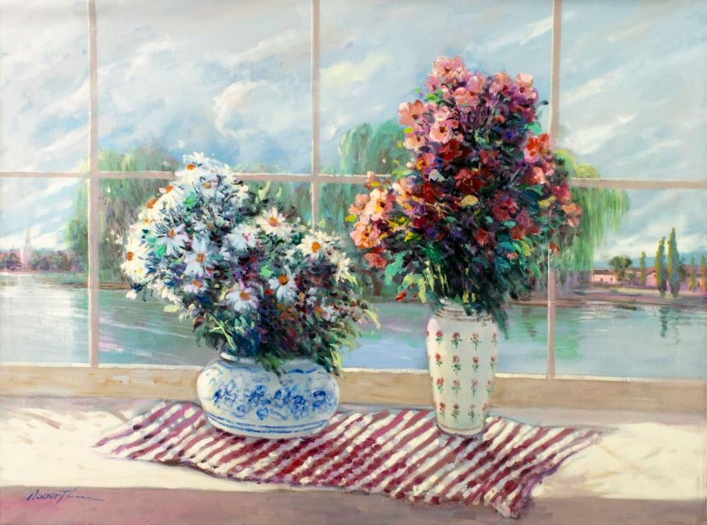 Robert Lui comparable auction result: robert lui vietnam ny b 1951 oil painting