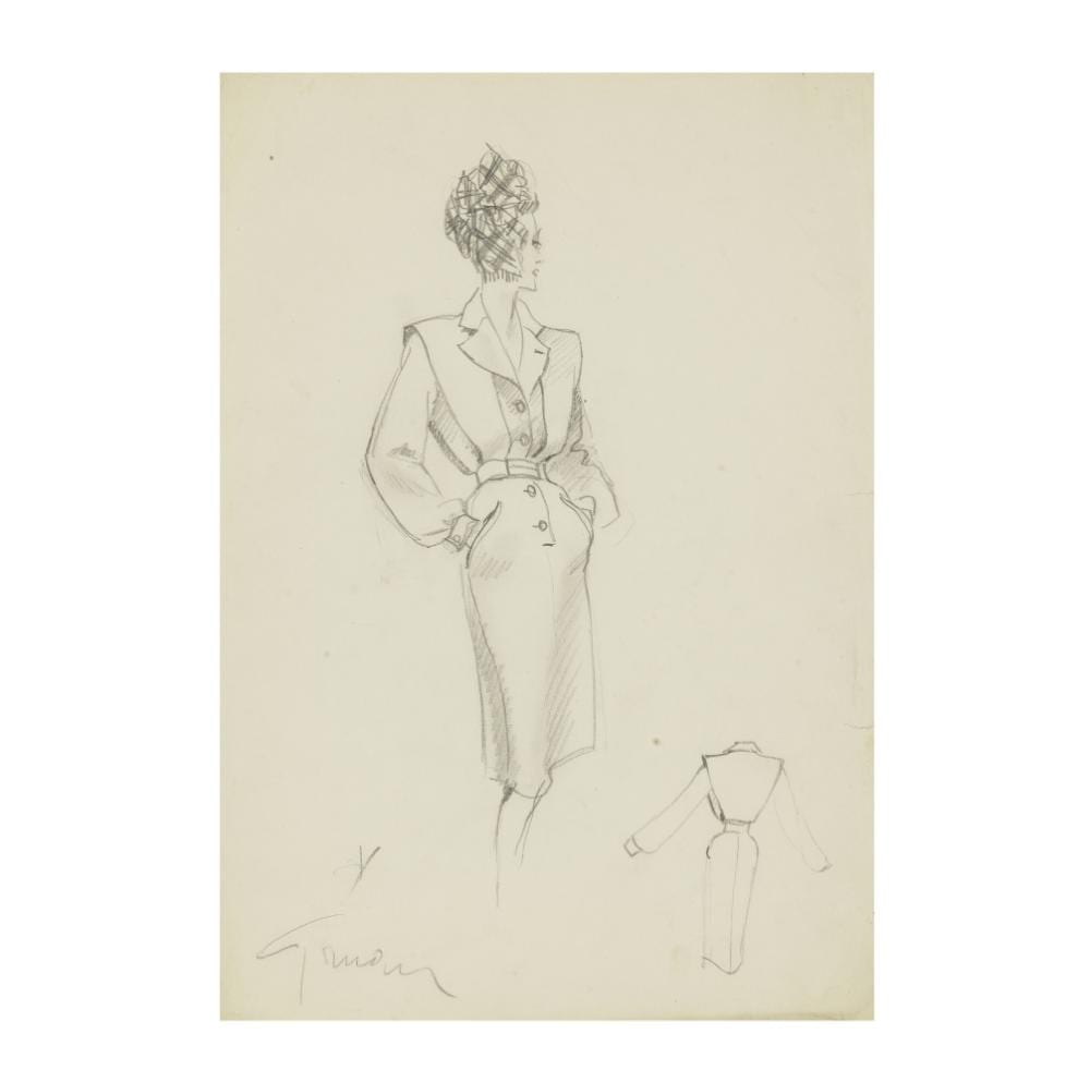 ren gruau 1910 2004 femme au turban circa 1946 · Bonhams · 2026-04-14 René Gruau comparable auction result: ren gruau 1910 2004 femme au turban circa 1946