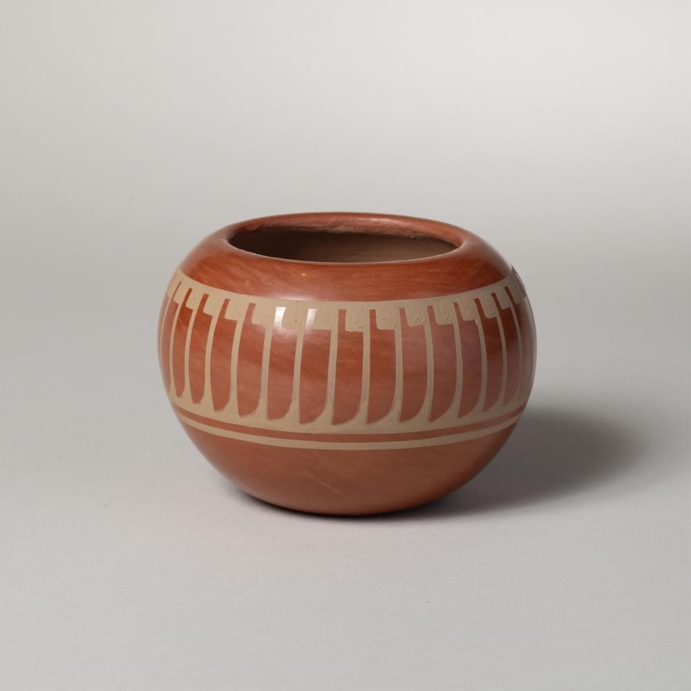 Crucita Gonzales Calabaza comparable auction result: blue corn crucita gonzales calabaza san ildefonso pueblo redware pot