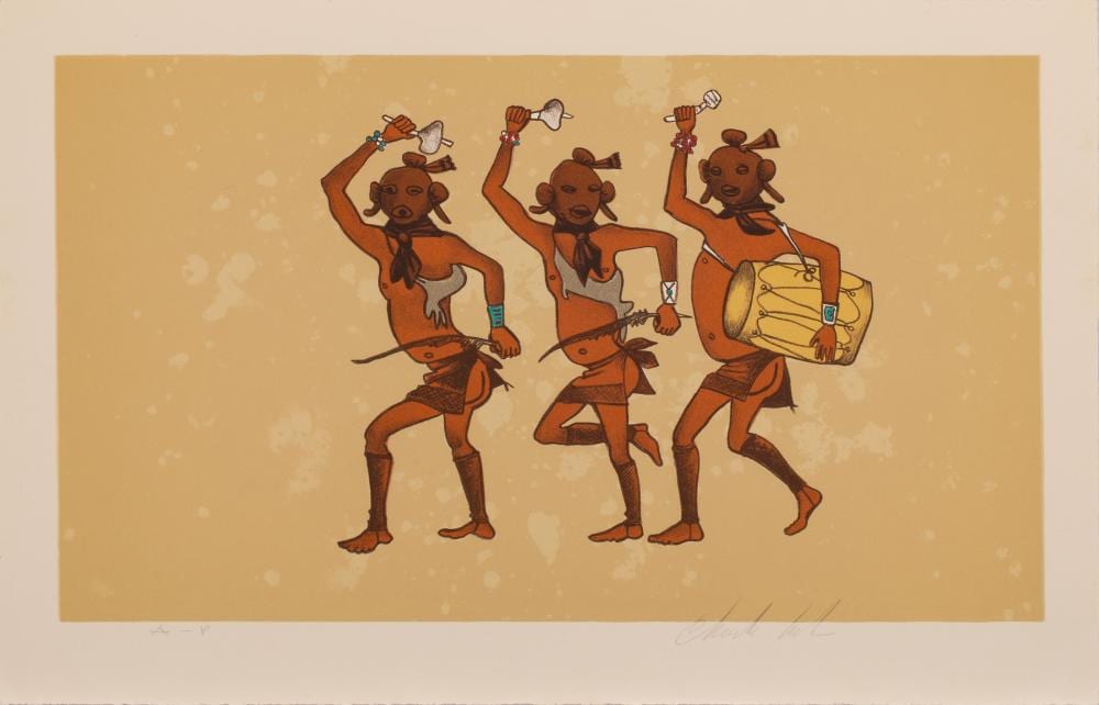 Charles Sequevya Loloma comparable auction result: charles sequevya loloma hopi 1921 1991 mudheads c 1980 stone lithograph artist s proof