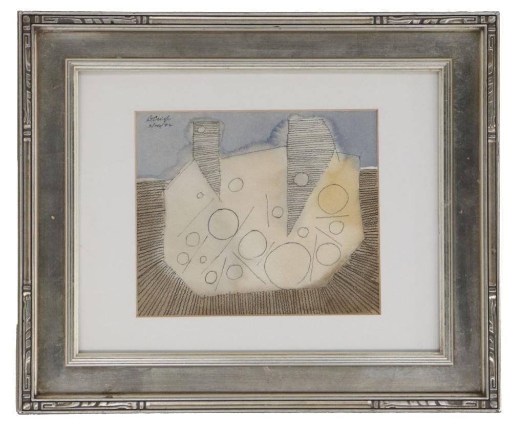 Darrell Crisp comparable auction result: darrell crisp 20th 21st century american abstract watercolor
