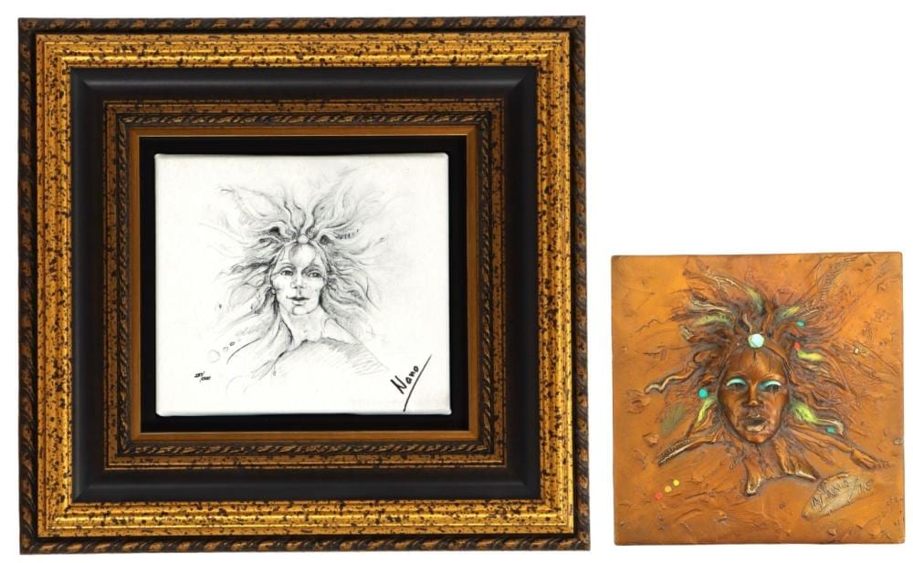 Nano Lopez comparable auction result: nano lopez born 1955 colombian lithograph sketch and high relief bronze wall sculpture renaissance