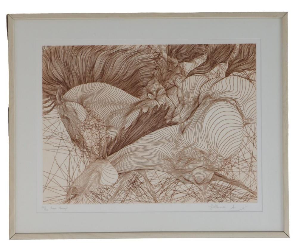 Guillaume Azoulay comparable auction result: guillaume azoulay born 1949 french american limited edition print deux cheveaux two horses