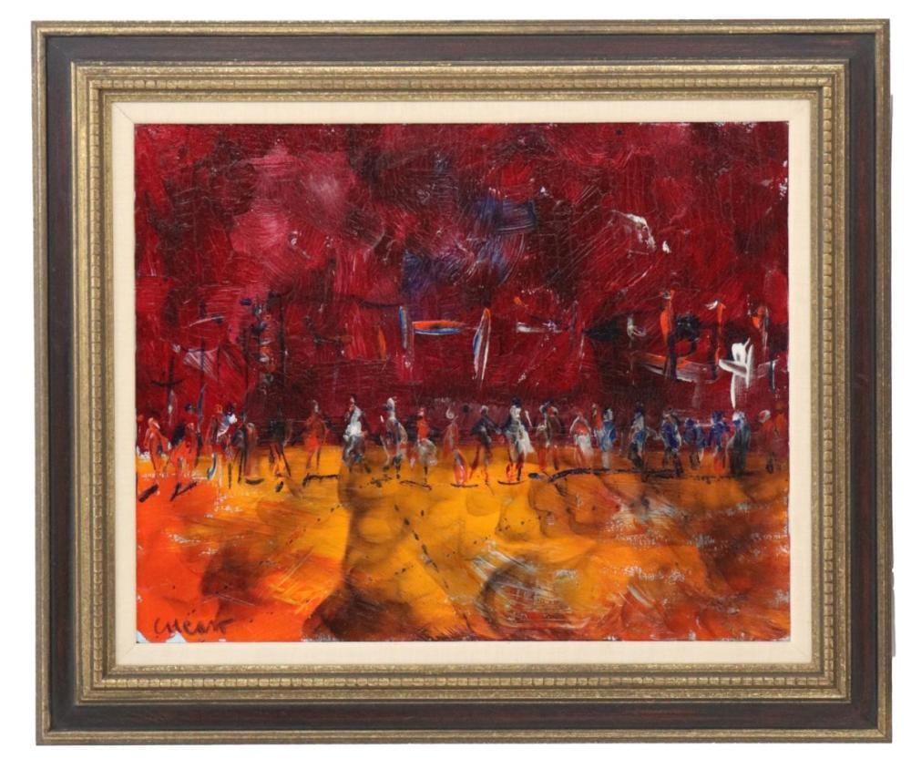 pascal cucaro 1915 2004 american original oil on canvas abstract figural · Sarasota Estate Auction · 2026-04-18 Pascal Cucaro comparable auction result: pascal cucaro 1915 2004 american original oil on canvas abstract figural