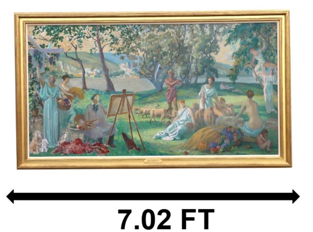 Gilbert White comparable auction result: thomas gilbert white 1877 1939 american monumental oil on canvas art and agriculture