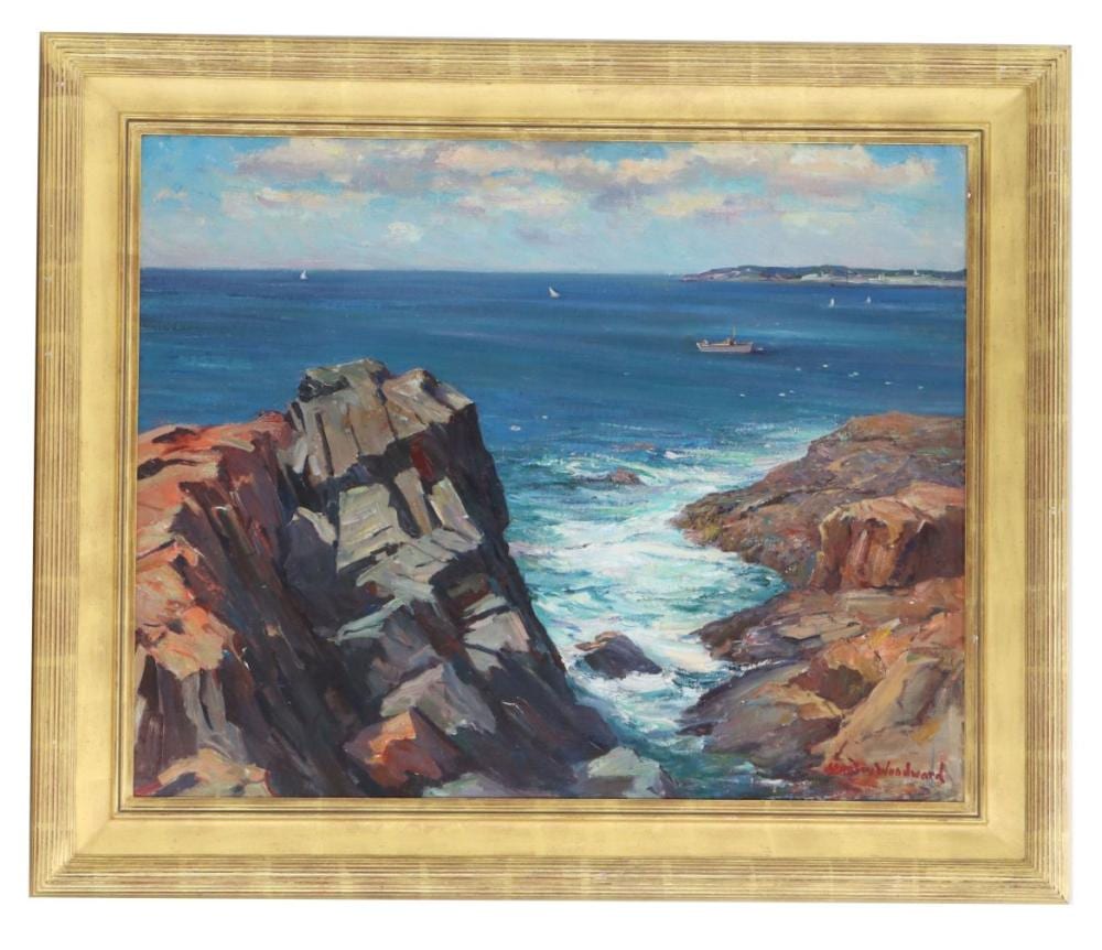 Stanley Wingate Woodward comparable auction result: stanley woodward 1891 1970 american marine landscape oil on canvas