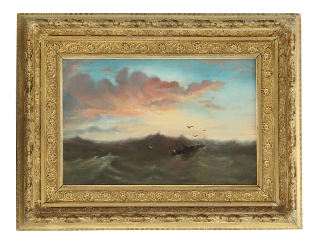 frank h desch 1873 1934 american oil on canvas luminous marine seascape · Sarasota Estate Auction · 2026-04-19 Frank H. Desch comparable auction result: frank h desch 1873 1934 american oil on canvas luminous marine seascape