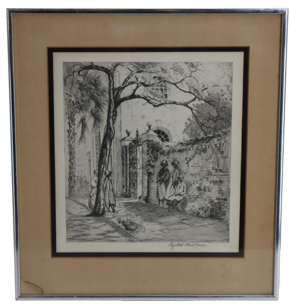 elizabeth o neill verner 1883 1979 american black and white architectural landscape print · Sarasota Estate Auction · 2026-04-19 Elizabeth O'Neill Verner comparable auction result: elizabeth o neill verner 1883 1979 american black and white architectural landscape print