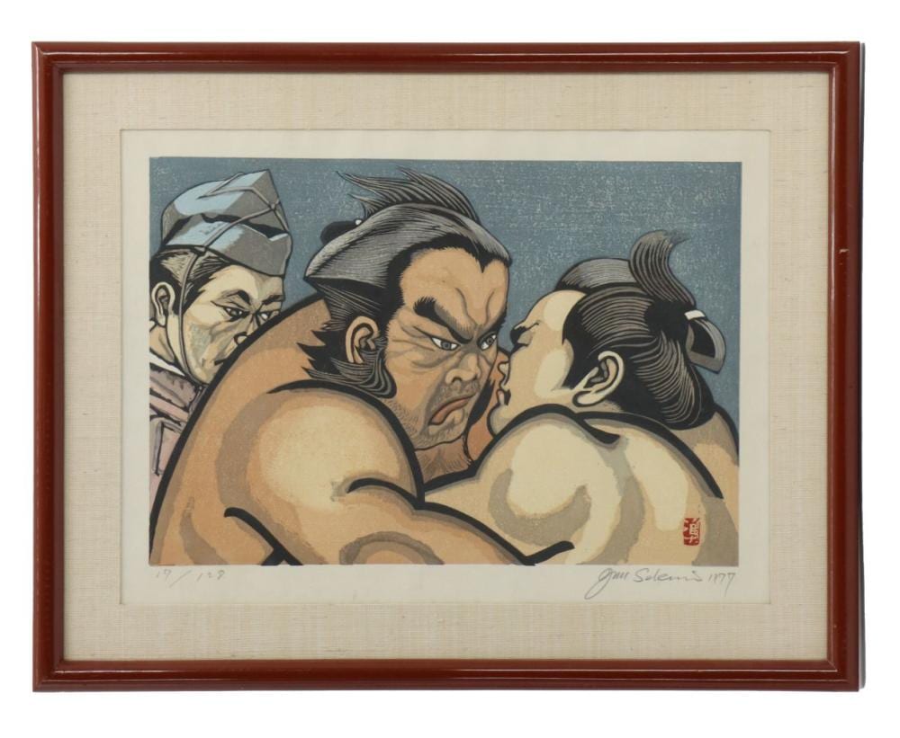Sekino Jun'ichiro comparable auction result: sekino jun ichiro 1914 1988 japanese signed and numbered sumo woodblock print