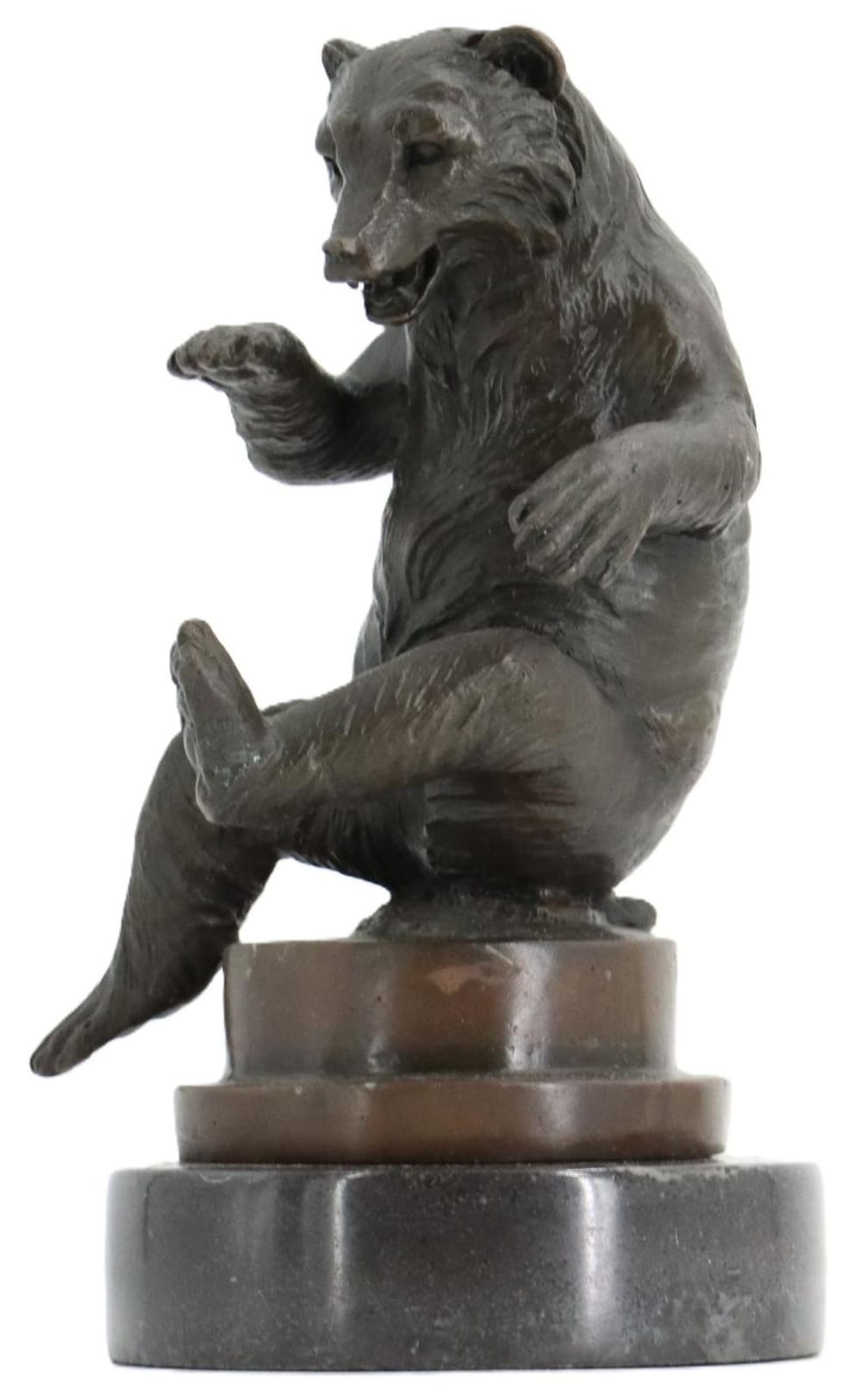 Prosper Lecourtier comparable auction result: prosper lecourtier 1851 1924 french bronze sculpture of a bear seated on a marble plinth