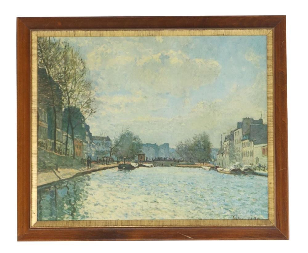 Alfred Sisley comparable auction result: alfred sisley 1839 1899 french canal saint martin lithographic print on board