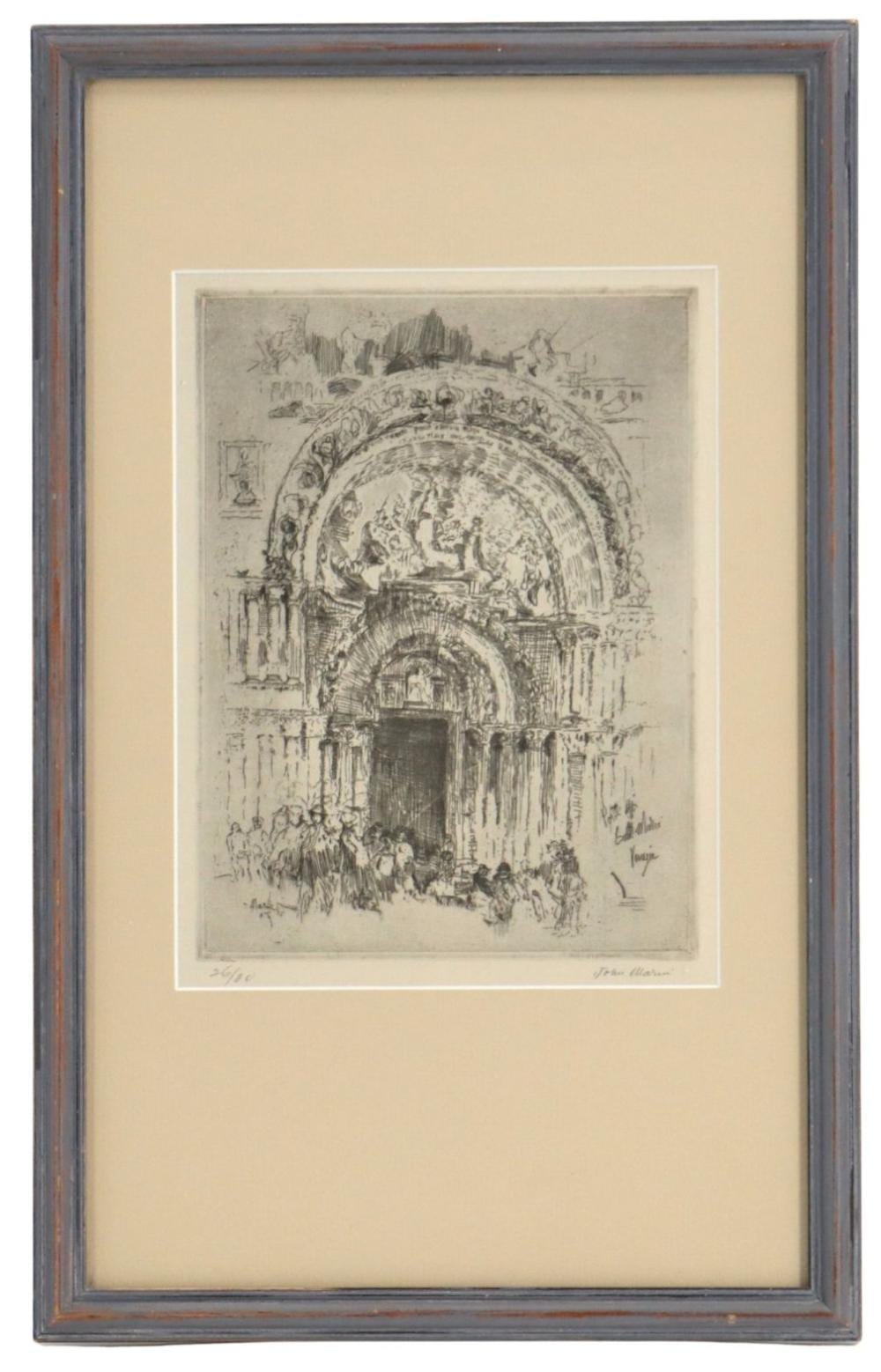John Marin comparable auction result: john marin 1870 1953 american limited edition architectural etching print porte del san marco