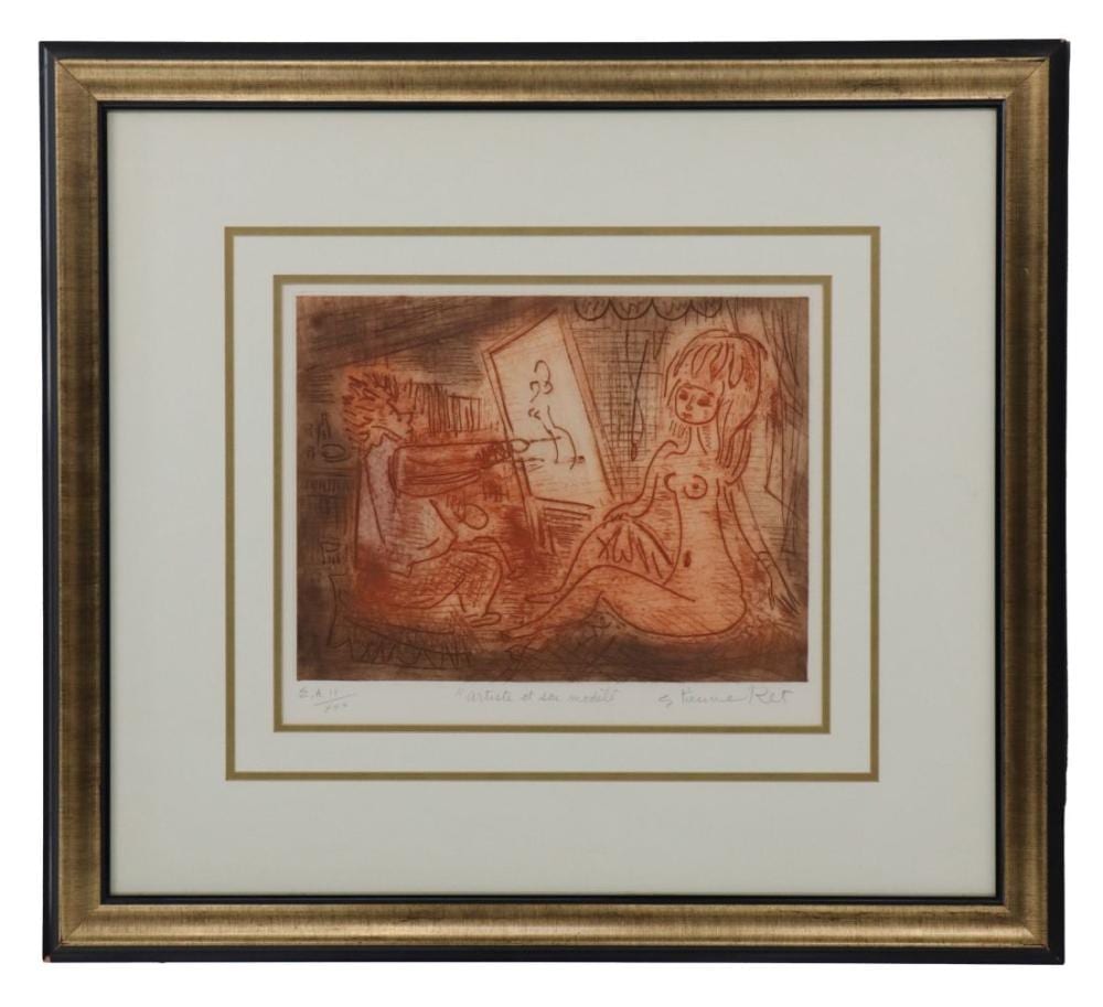 Etienne Ret comparable auction result: etienne ret 1900 1996 french american artist s proof lithograph the artist and his model