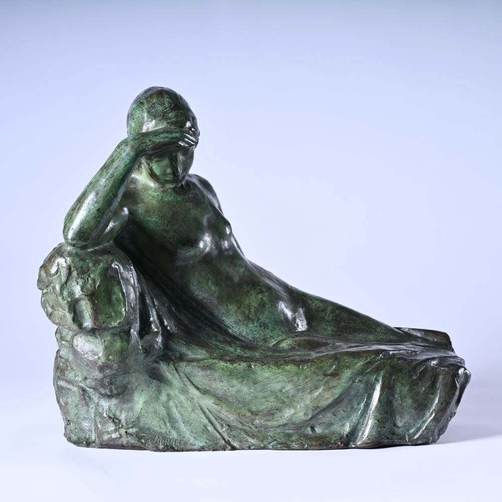 George Minne comparable auction result: george minne 1866 1941 monument emile claus green patinated bronze signed