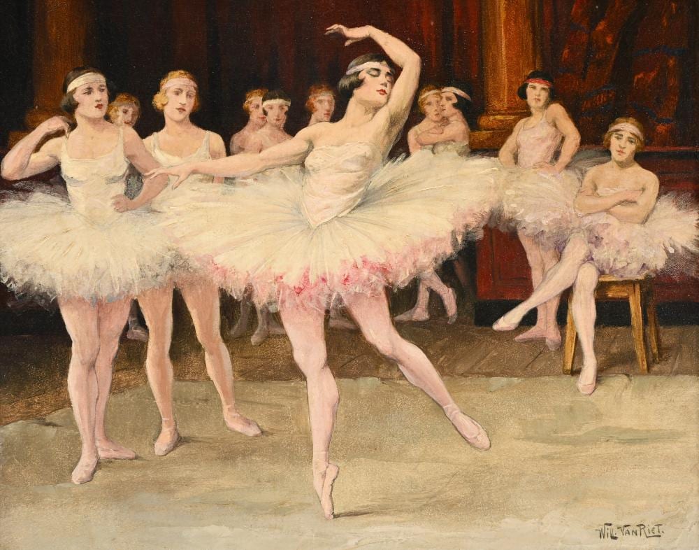 Willy van Riet comparable auction result: willy van riet 1887 1928 ballerinas oil on panel signed