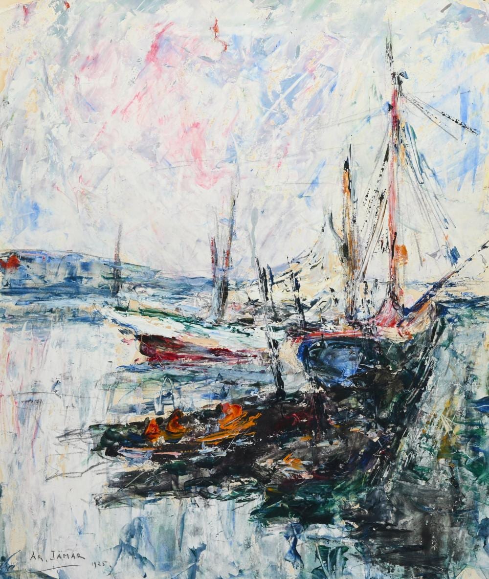 Armand Jamar comparable auction result: armand jamar 1870 1946 oil on paper marine 1925 signed